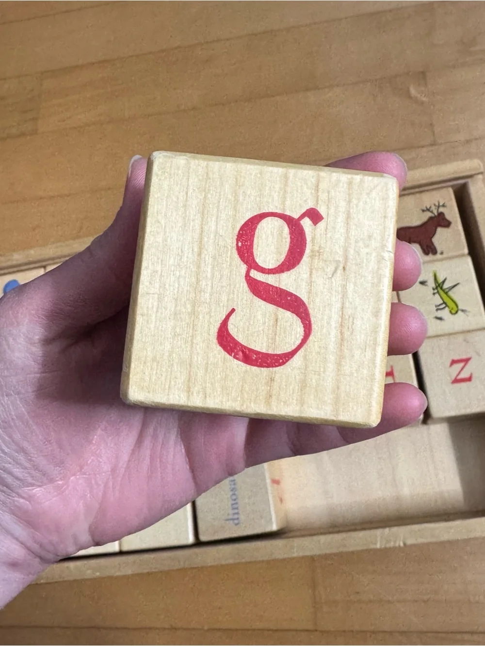 Pottery Barn Kids PBK Learning Alphabet‎ Blocks with storage box Montessori